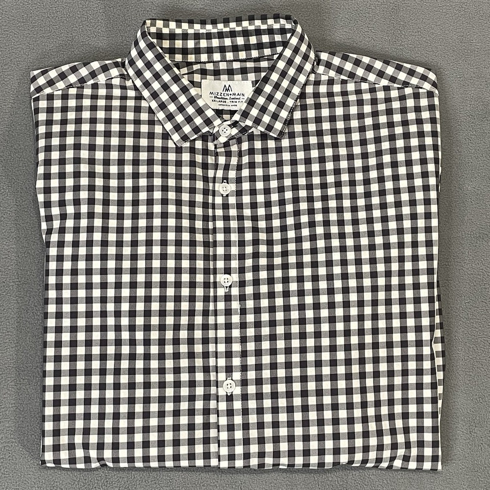 Mizzen Main Tradition Evolved Long Sleeve 2xl black and white check Button up